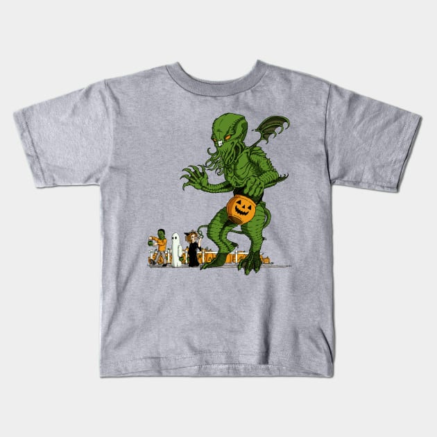 Cthulu or Treat Kids T-Shirt by AJIllustrates